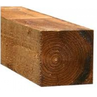 UNSEASONED SAWN 75 X 75 BROWN TREATED FENCE POST 2.4M FSC