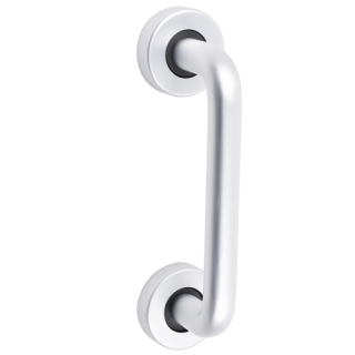 725091 152 X 19MM D SHAPED PULL HANDLE ON ROSE SATIN ANODISED ALUMINUM