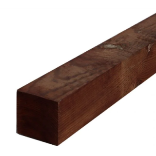 Unseasoned Sawn 75 X 75 Brown Treated Fence Post 1.8mtr