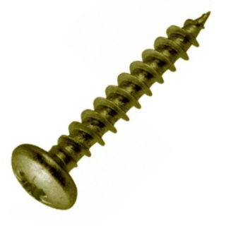 4X40MM OLIVE GREY PAN HEAD TIMBER SCREWS DURAPOST (BOX 200)