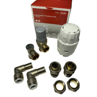 DANFOSS RAS-C2 RAD (PACK A) TRV AND LOCKSHEILD  PUSHFIT 10MM 013G6007