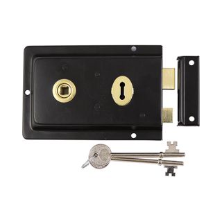 427148 156 X 106MM RIM SASH LOCK FLUTED BLACK