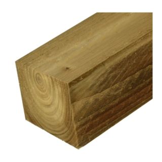 Unseasoned Sawn 100 X 100 **GREEN**  Treated Fence Post 2.4m FSC