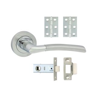 200657 Shavington Lever On Rose Door Pack Polished & Satin Chrome