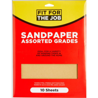 Ffjasp10A Sandpaper - Assorted (Pk10)