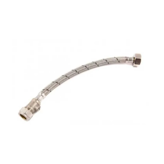 FLEXIBLE TAP CONNECTOR  15 X 1/2 X 300 STD + ISOLATION VALVE WRAS