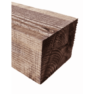 Unseasoned Sawn 100 X 125 Brown Treated Fence Post 3m FSC