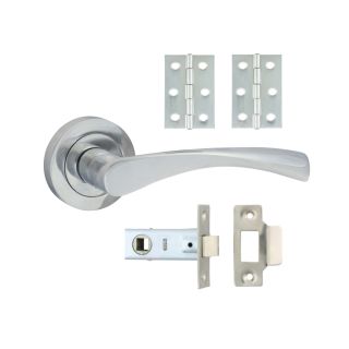 200403 ELDESTON LEVER ON ROSE DOOR PACK POLISHED CHROME