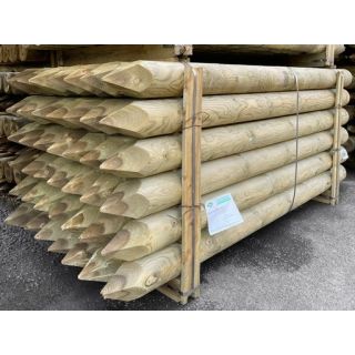 2.4m X 150mm Round Green Post