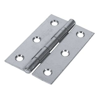 434831P 75 X 50MM  PLAIN BUTT HINGE FIXED PIN (1838) ZINC