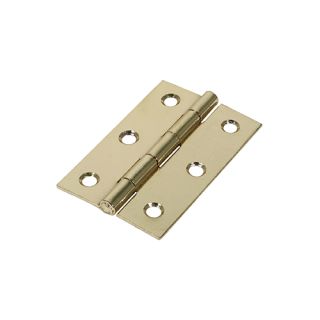 434701P PLAIN BUTT HINGE FIXED PIN (1838) ELECTRO BRASS